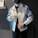 Men's Contrasting Casual Lapel Patchwork Jacket