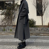 Solid Color Single-breasted Wool Mid-length Coat Above The Knee