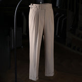 Paris Buckle Adjustable Straight Trousers