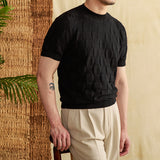 Round Neck Jacquard Short Sleeves