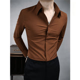 Solid Color Slim Fit Long Sleeve Shirt