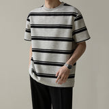 Striped Crew Neck Casual T-shirt