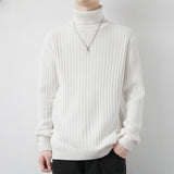 Casual Turtleneck Pure Cotton Solid Color Loose Sweater