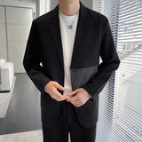 Men's British Solid Color Casual Stitching Light Cooked Style Blazer