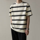 Striped Crew Neck Casual T-shirt