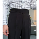 Retro High Waist Straight Business Casual Pants