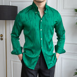 Men's Textured Draped Casual Business Shirt