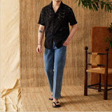 Summer Thin Breathable Hollow Casual Short Shirt