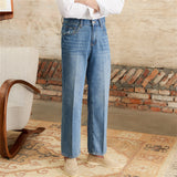 High Waist Straight Casual Jeans