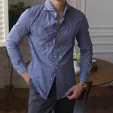 Business Slim Fit Vertical Striped Shirt