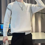 Men's Thickened Long Sleeve Fake Two Piece Knit Sweater