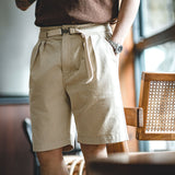 Vintage Snap Belt Straight Shorts