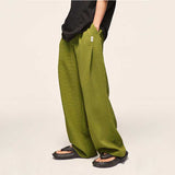 Men's Waffle Retro Wide-Leg Straight-Leg Slacks