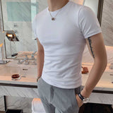 Men's Business British Summer Slim Elastic T-Shirt