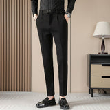 Men's Classic High Waist Pant Flat Front Trousers