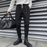 Men's Business Elastic Waist Breasted Suit Pants