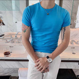 Men's Business British Summer Slim Elastic T-Shirt