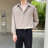 Lapel Collar Solid Color Casual Long Sleeved Shirt