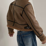 Loose-fitting Sherpa Suede Jacket