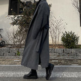 Solid Color Single-breasted Wool Mid-length Coat Above The Knee