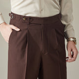 Seersucker Breathable Italian Naples Straight Trousers