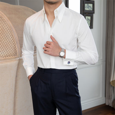 Wrinkle Resistant Slim Fit Long Sleeve White Shirt