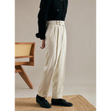 Drape Straight Double Pleat Suit Trousers