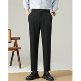 Slim Straight-leg Drape Wrinkle-free Trousers