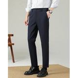 Slim Straight-leg Drape Wrinkle-free Trousers