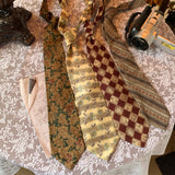 Vintage Floral Pattern Hand Tie Long Tie