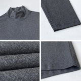 Men's Loose Half Turtleneck Solid Color Casual Bottoming Shirt