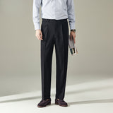 Seersucker Breathable Italian Naples Straight Trousers