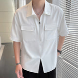 Men's Half-zip Ice Silk cool Short-sleeved Shirt