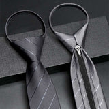 Men's British Business Suit Zipper Tie