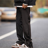 Button-Up Casual Straight-leg Jacket Pants