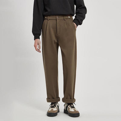 Autumn and Winter Woolen Small Straight Men's Trousers