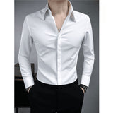 Solid Color Slim Fit Long Sleeve Shirt