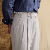 Linen Cotton High Waist Straight Leg Casual Trousers