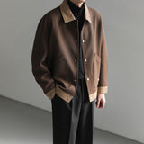 Autumn and Winter Loose Contrast Lapel Jacket