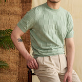 Round Neck Jacquard Short Sleeves