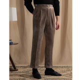 Chenille Warm Casual High Waist Straight Trousers