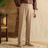 Linen Cotton High Waist Straight Leg Casual Trousers