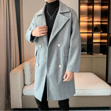 Men's Business Casual Suit Collar Light Mature Style Mid Length Coat