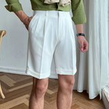 Men's Summer Business British Solid Color Shorts