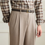 Autumn And Winter Wool High Waist Straight Pants