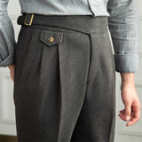 Retro Warm Casual High Waist Straight Pants