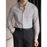 Men's British Vintage Business Casual Striped Shirt