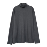 Men's Loose Half Turtleneck Solid Color Casual Bottoming Shirt