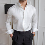 Men's Textured Draped Casual Business Shirt