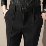 Men's Classic High Waist Pant Flat Front Trousers